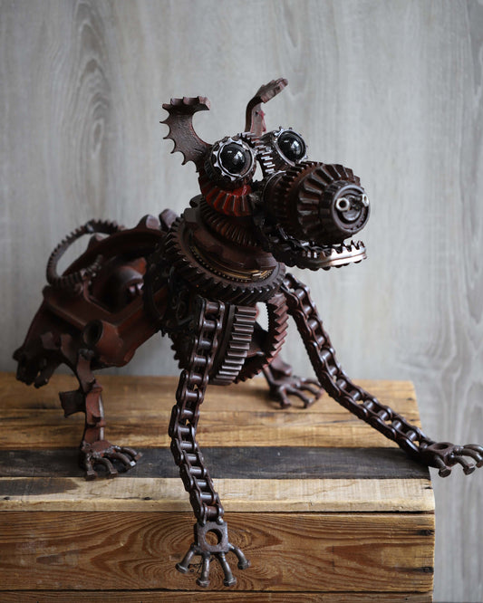 Metalwork Dog Sculpture