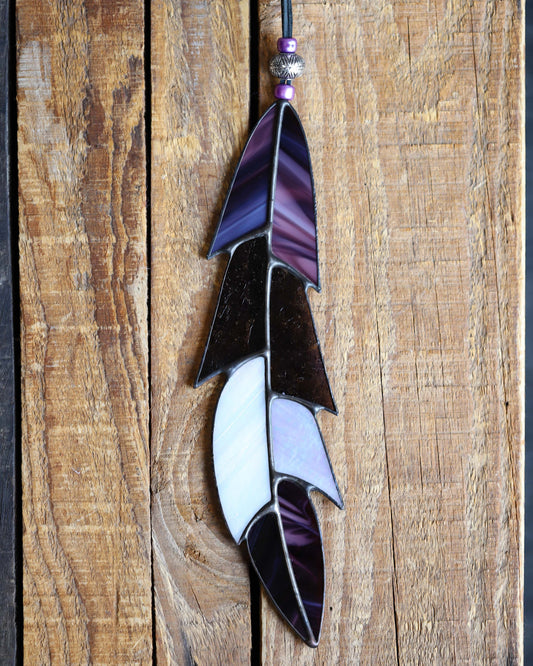 Dark Purple Stained Glass Feather