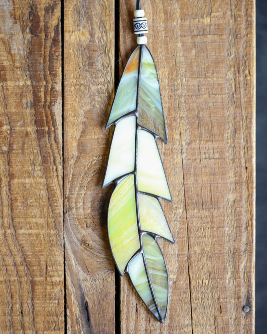 Yellow Stained Glass Feather
