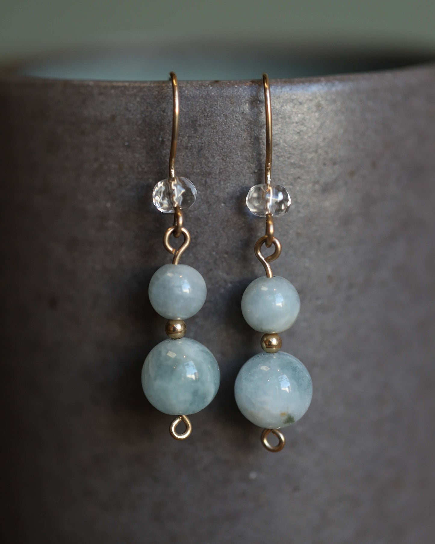 Aquamarine & Crystal Earrings