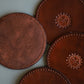 Leather Sun Coasters - Set of 4