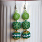 Beaded Bauble Earrings - Green
