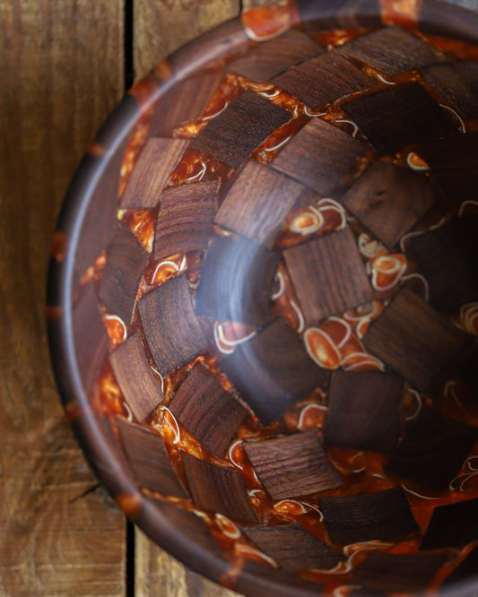 Walnut Wood & Copper Epoxy Bowl