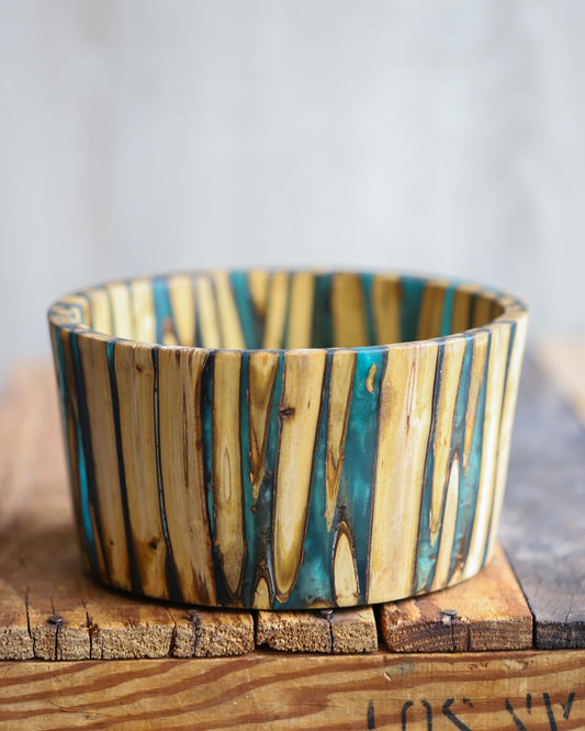 Dogwood & Green Epoxy Bowl