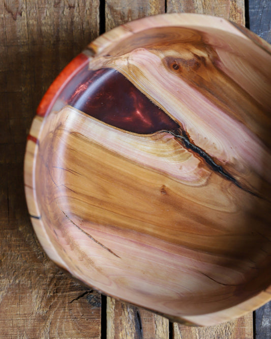 Apple Wood & Epoxy Bowl