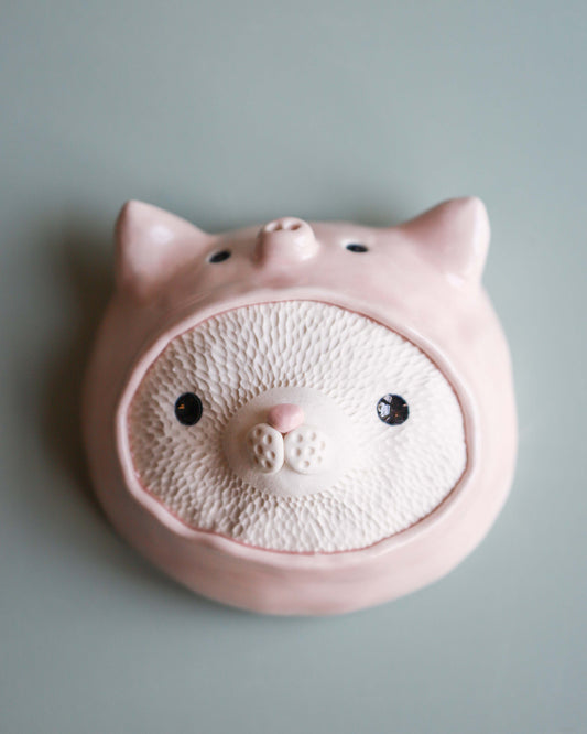 Piggy Suit Cat Wall Pillow