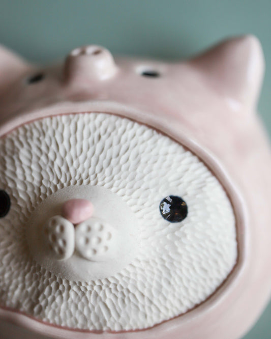 Piggy Suit Cat Wall Pillow