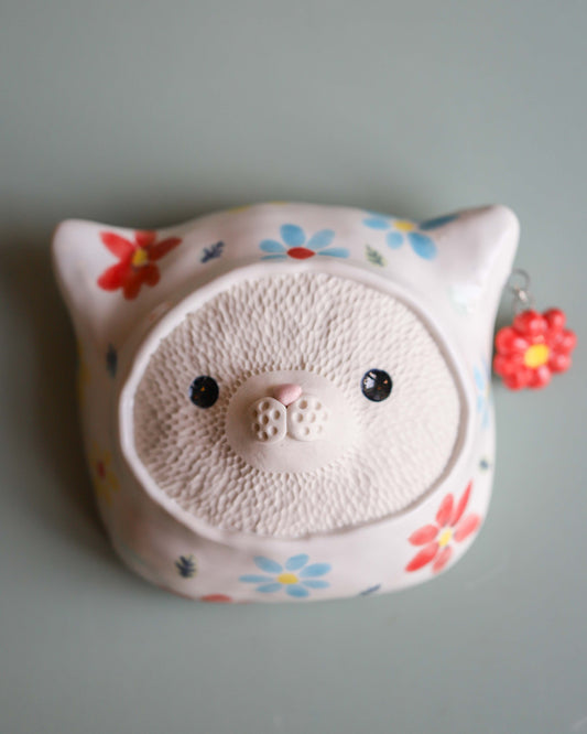 Flower Suit Cat Wall Pillow