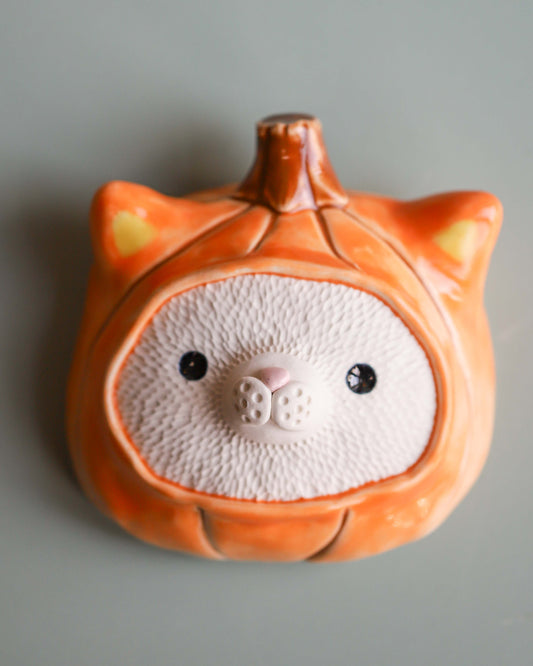 Pumpkin Suit Cat Wall Pillow