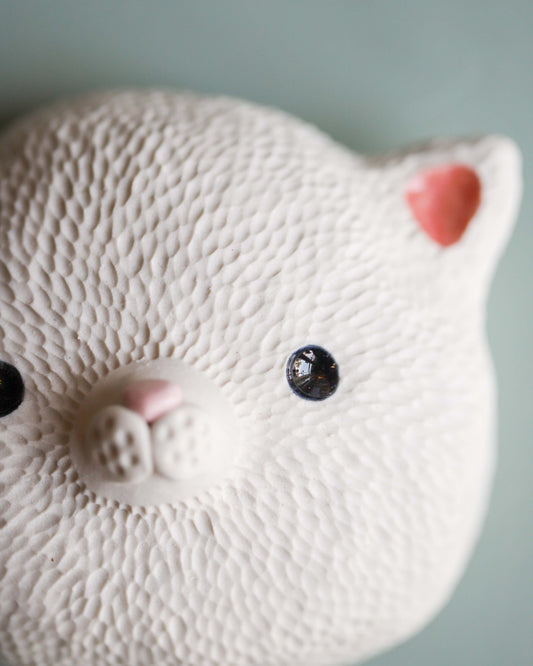 White Cat Wall Pillow