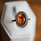 Amber & Silver Ring