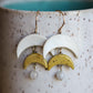 Earrings - White & Yellow Moons