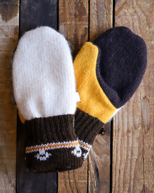 Cream, Brown, & Gold Mitts