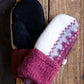 Burgundy, Cream, Grey, & Black Mitts