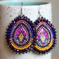 Black & Purple Tear Drop Earrings