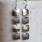 Long Silver Square Earrings