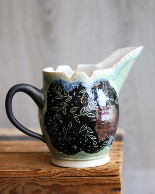 Green, Black & Pink Pitcher