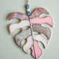 Stained Glass Pink Monstera Leaf