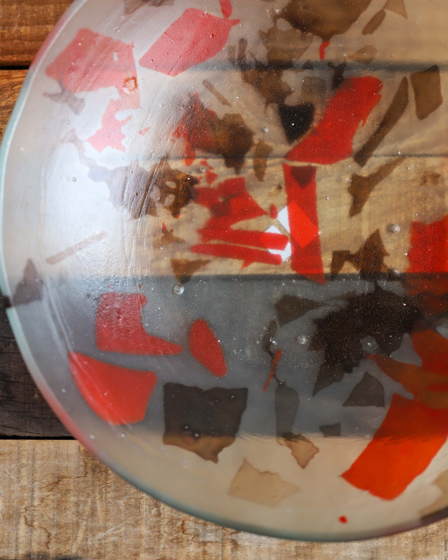 Orange & Brown Glass Bowl