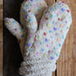 White & Multicolour Thrummed Mitts