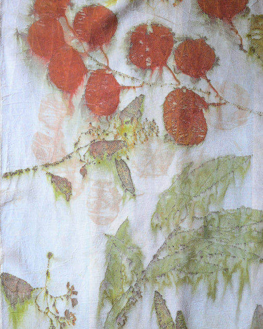 EcoPrinted Silk Crepe Scarf