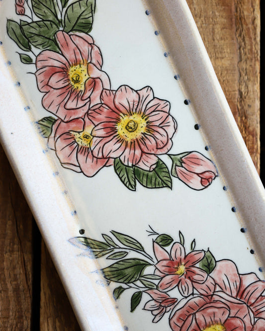 Oblong Floral Platter