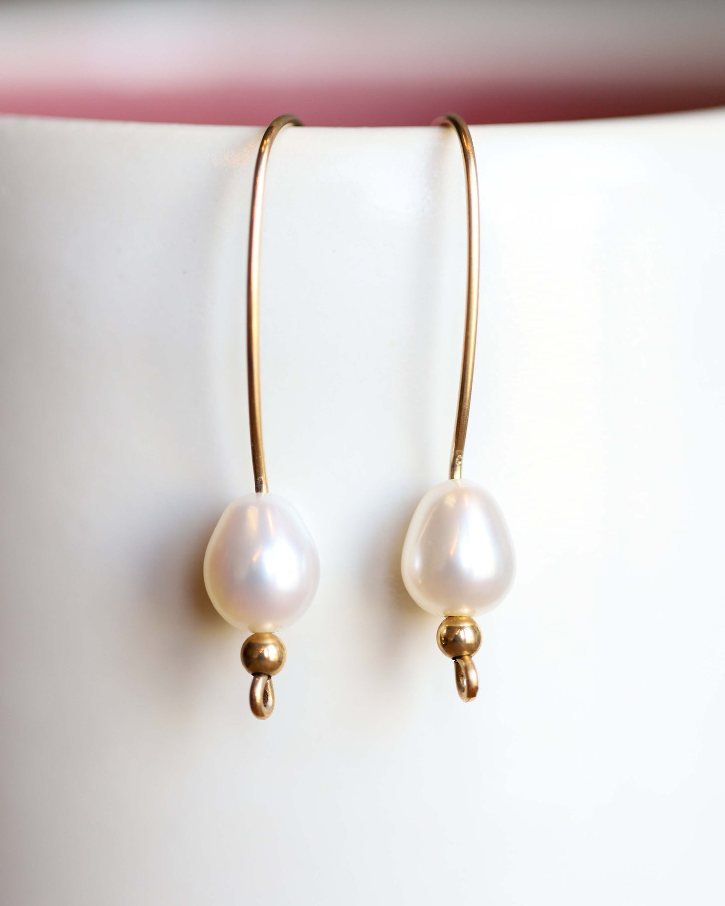 White Pearl Earrings