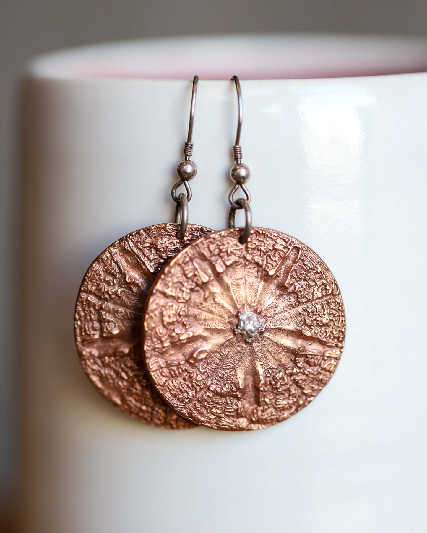 Copper Sand Dollar Earrings