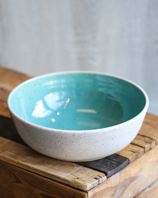 Bowl - Large White & Blue