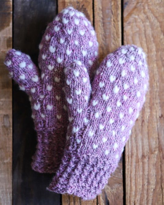 Magenta Thrummed Mittens