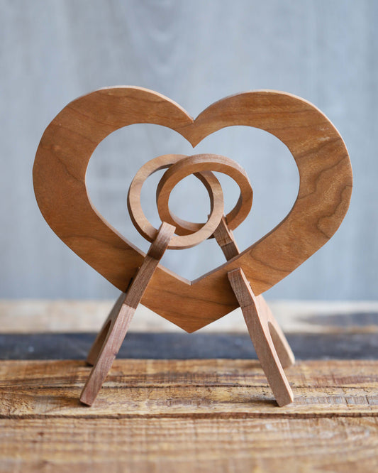 Wedding Rings Wooden Sculpture