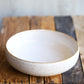 Bowl - Large, Speckled White, Gold Rim