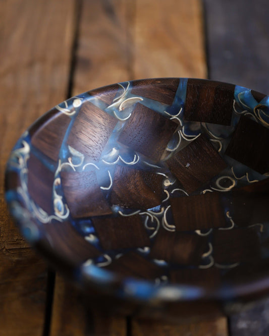 Walnut Bowl with Pistachio Shells
