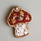 Beaded Toadstool Brooch