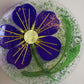 Fused Glass Bowl with Blue Flower