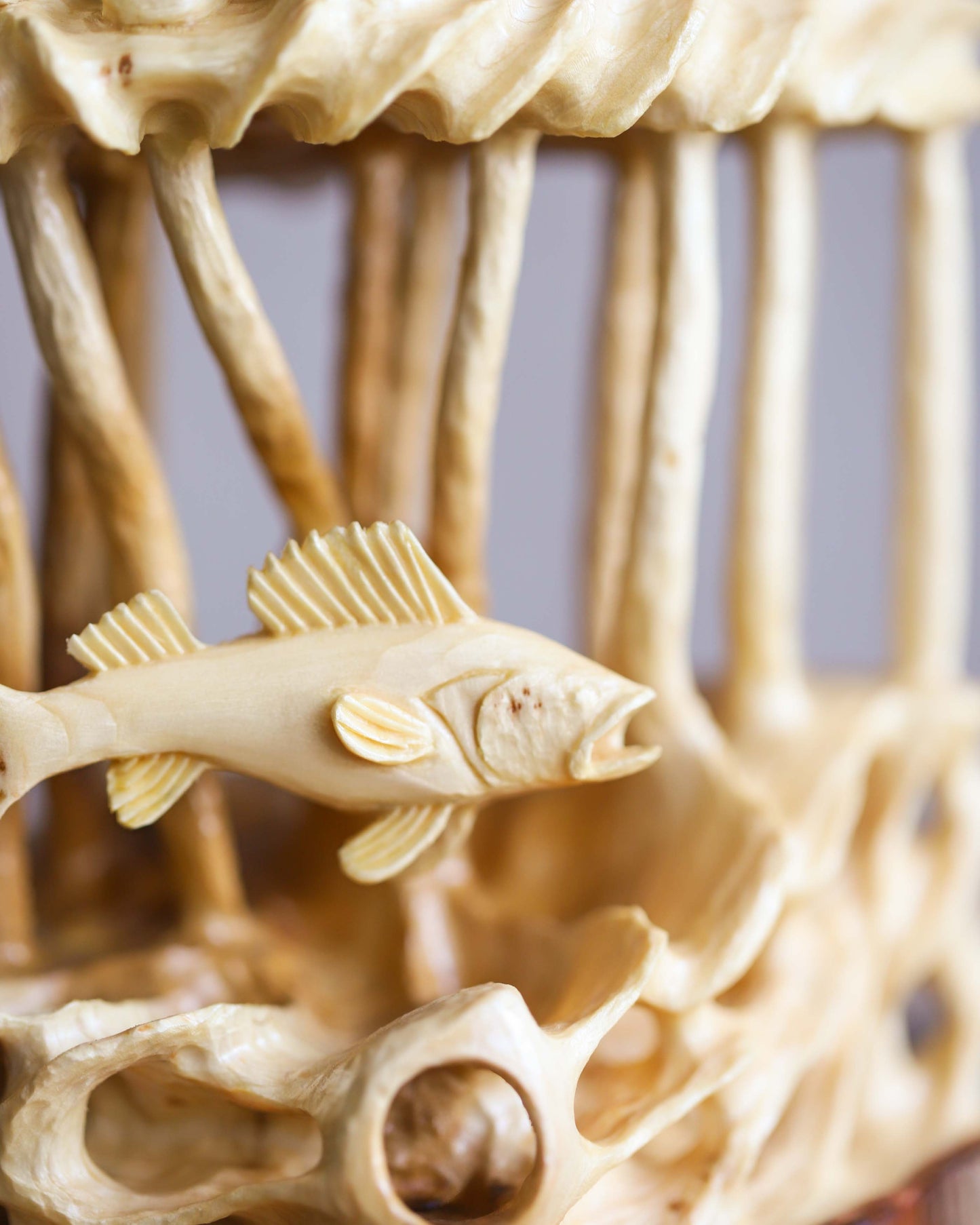 Eagle and Fish Cedar Carving