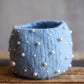 "Pearls of Wisdom" Blue Felted Bowl