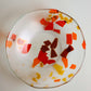 Glass Bowl with Orange, Brown, and Yellow