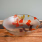 Glass Bowl with Orange, Brown, and Yellow