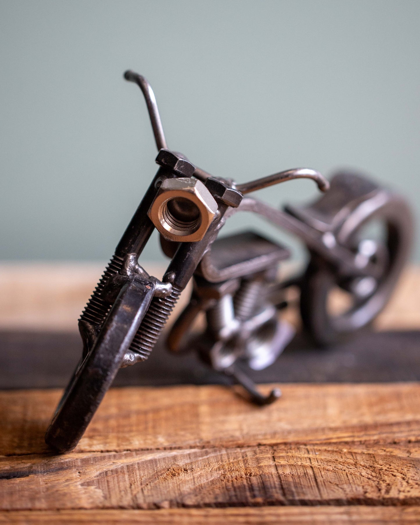 Metal Motorcycle Sculpture