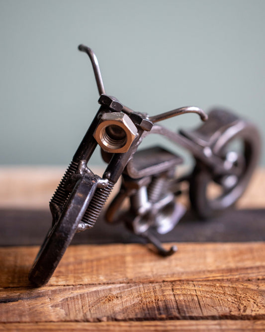 Metal Motorcycle Sculpture