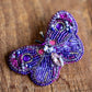 Purple Beaded Butterfly Brooch