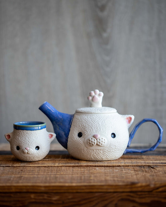 Whisker’s Tea Time (Set of 2, Teapot & tea cup)