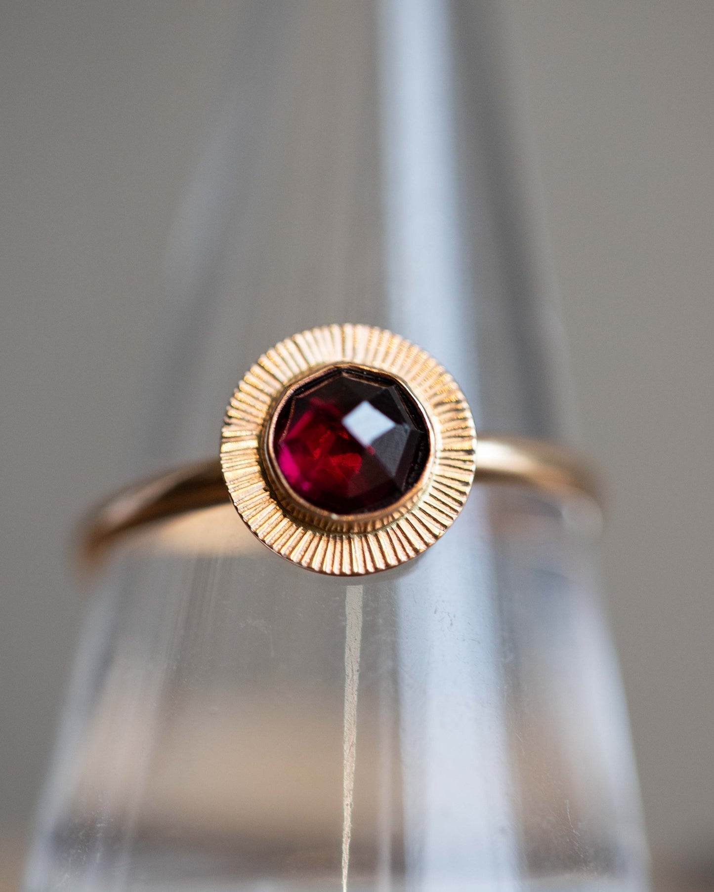 Garnet Sunburst Ring