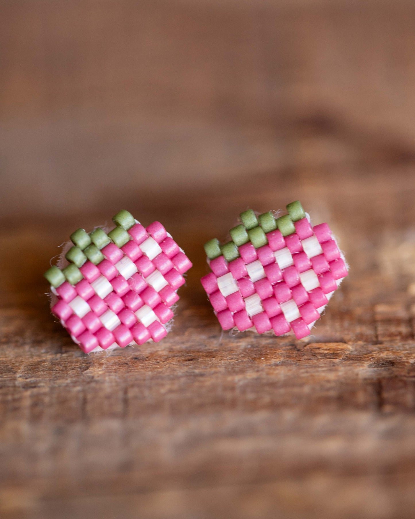 Beaded Strawberry Studs