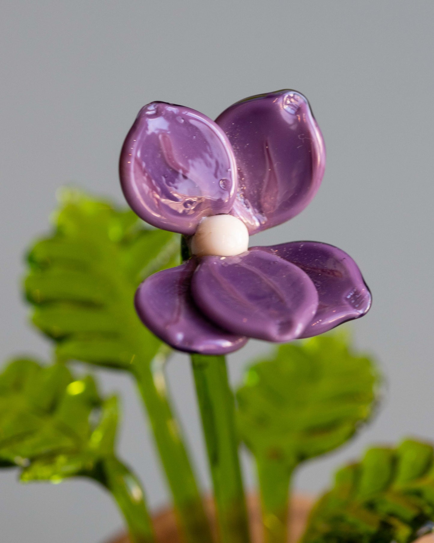 Single Purple Violet Glass Sculpture