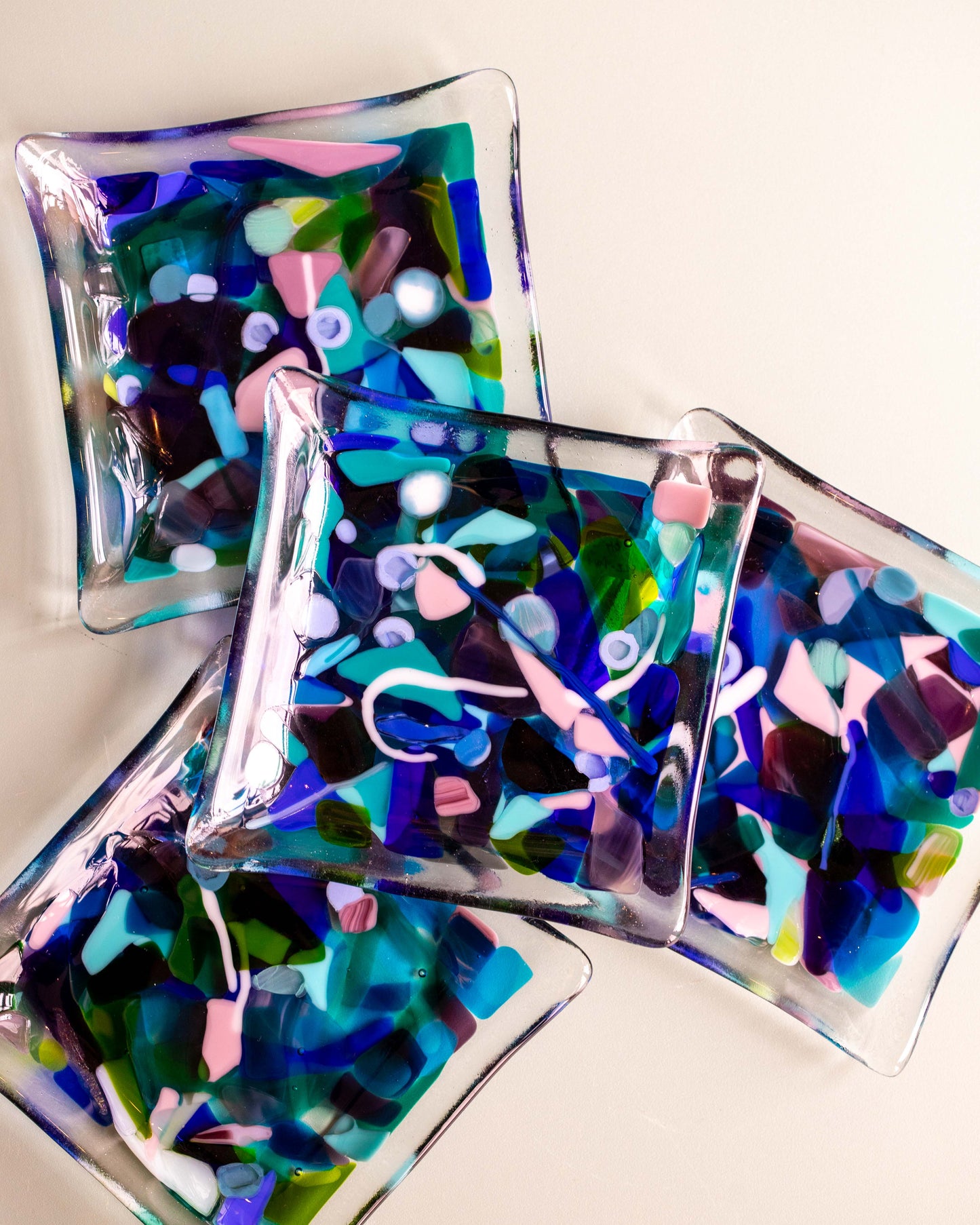 Square Glass Confetti Plate