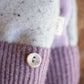 Mittens - SMALL -Grey/Pink/Lilac with Button