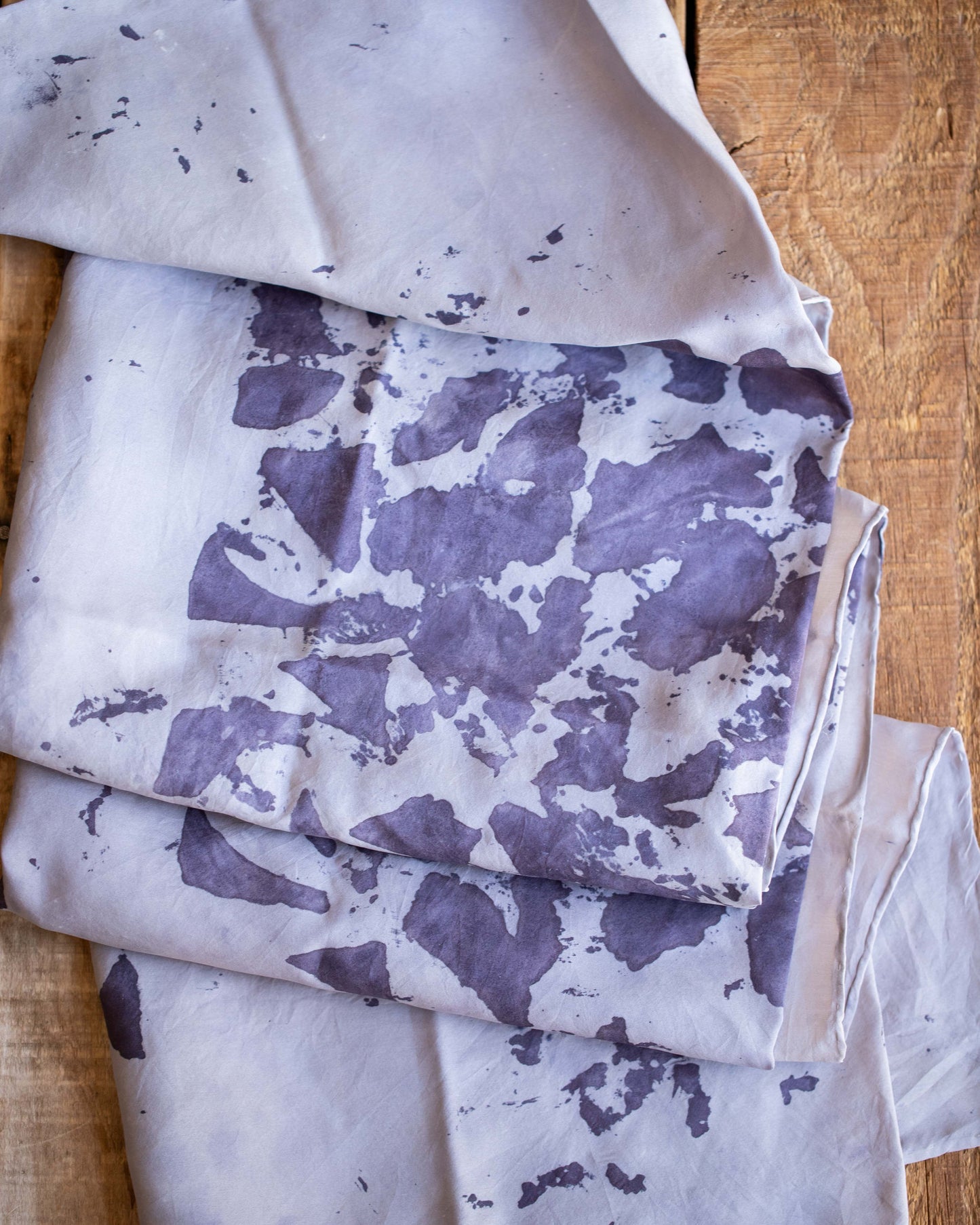 'Bits and Pieces' Purple Silk Scarf