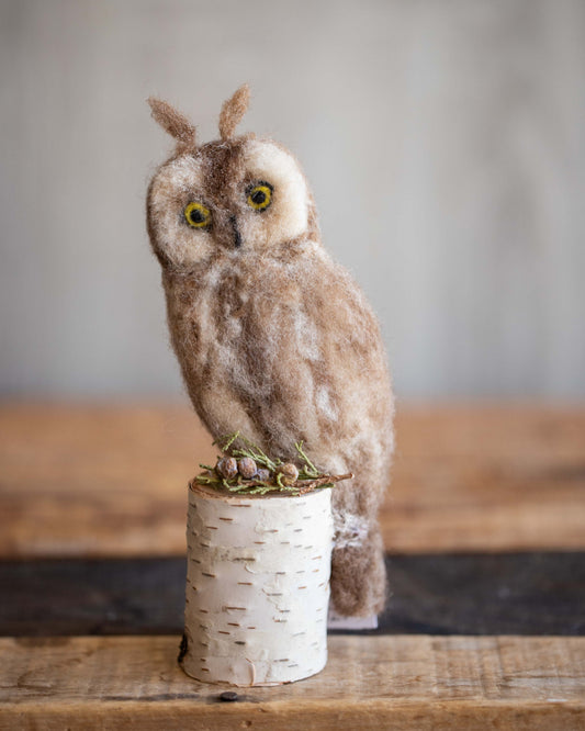 Needle Felted Long Eared Owl